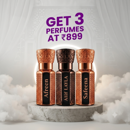 Mohammadi Perfumes 3 Pcs Attar Set Afreen, Alif Layla And Safeena 6 ML Each